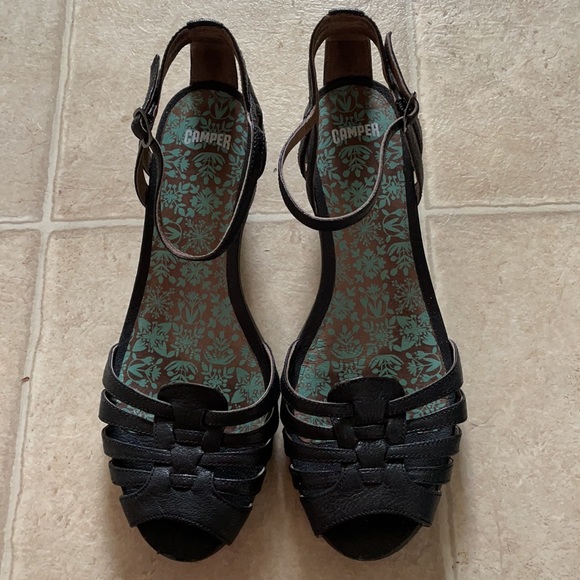 Camper Peep Toe Mini Heal Sandals - Picture 2 of 5